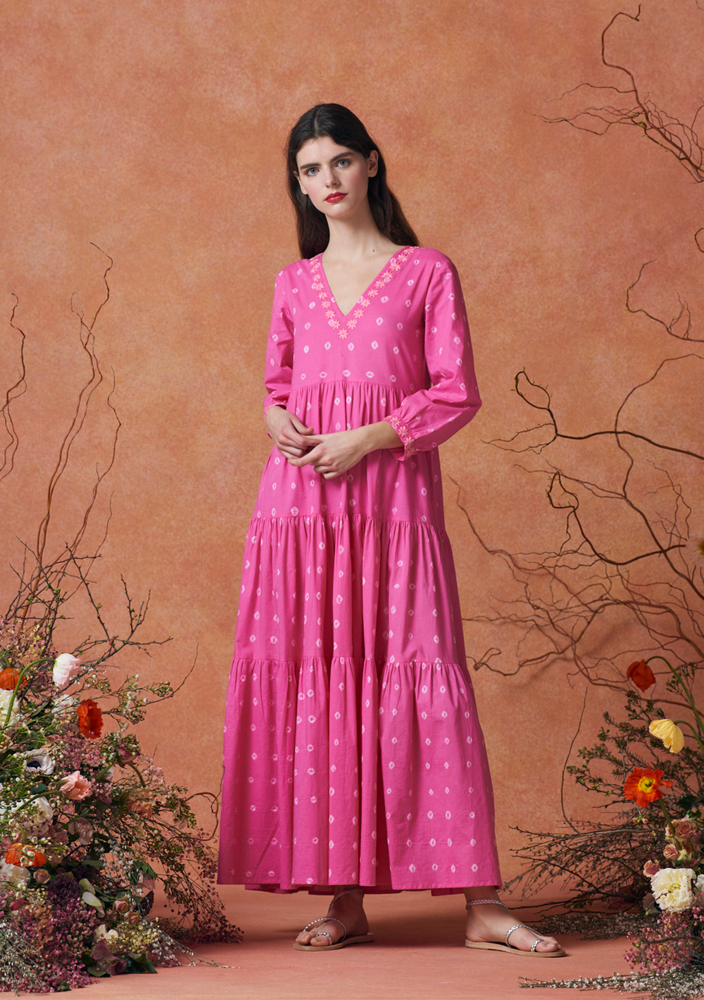 Frangipani Dress Shibori Pink