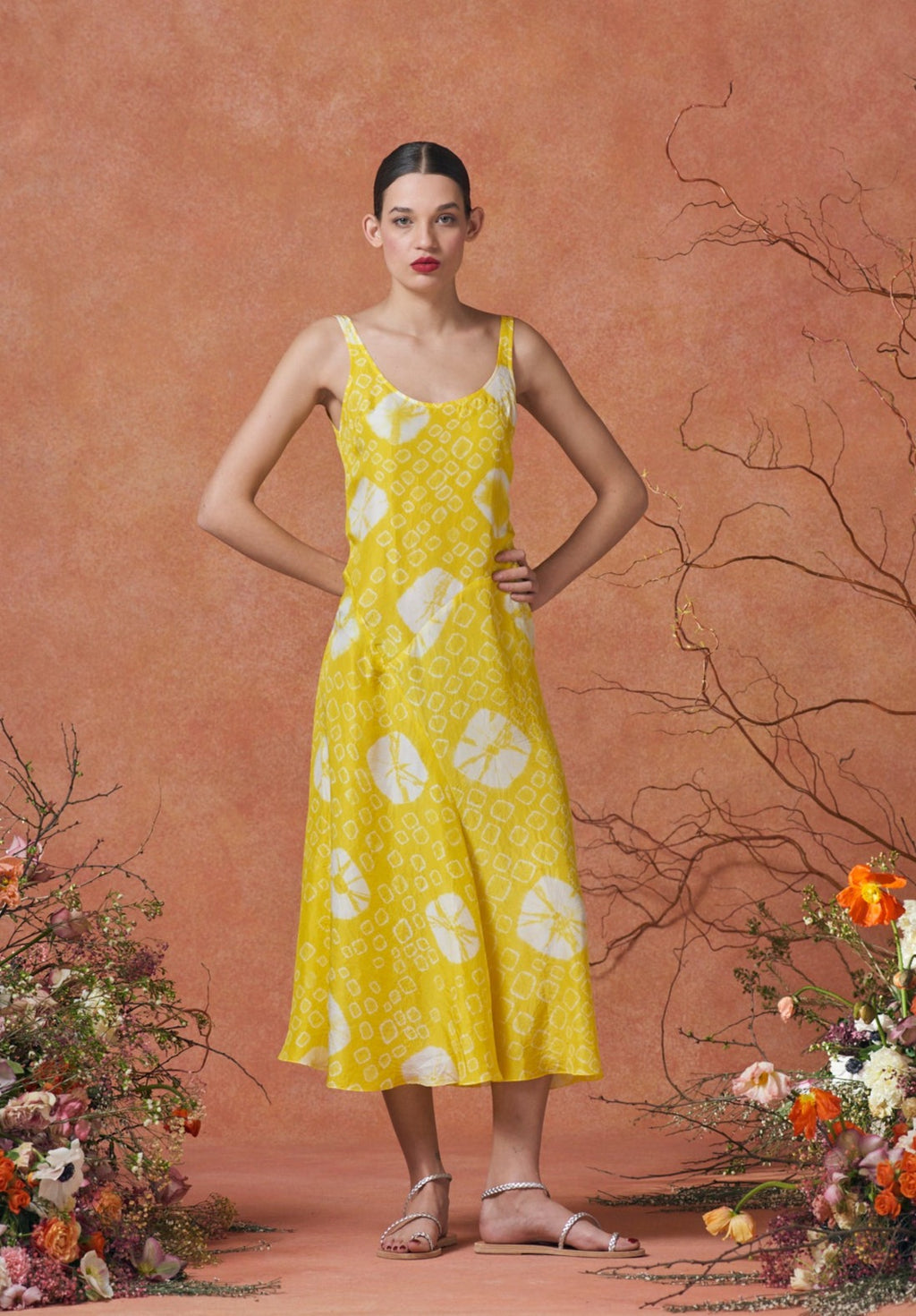 Sara Dress Shibori Yellow