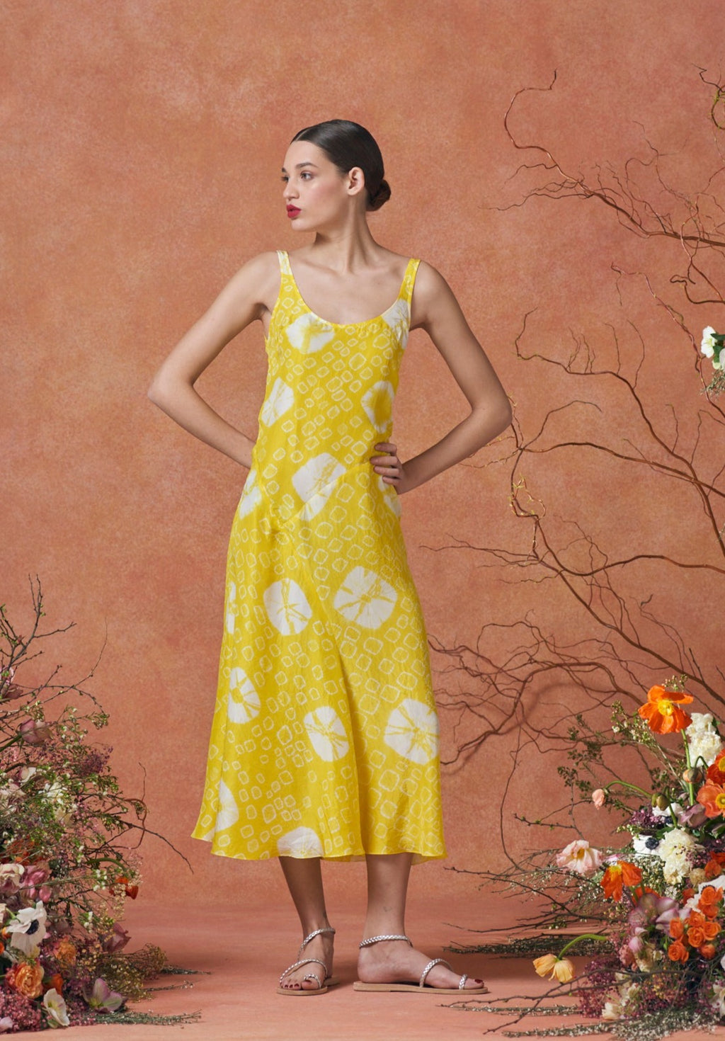 Sara Dress Shibori Yellow