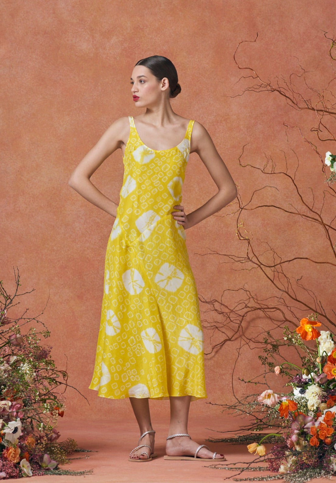 Sara Dress Shibori Yellow