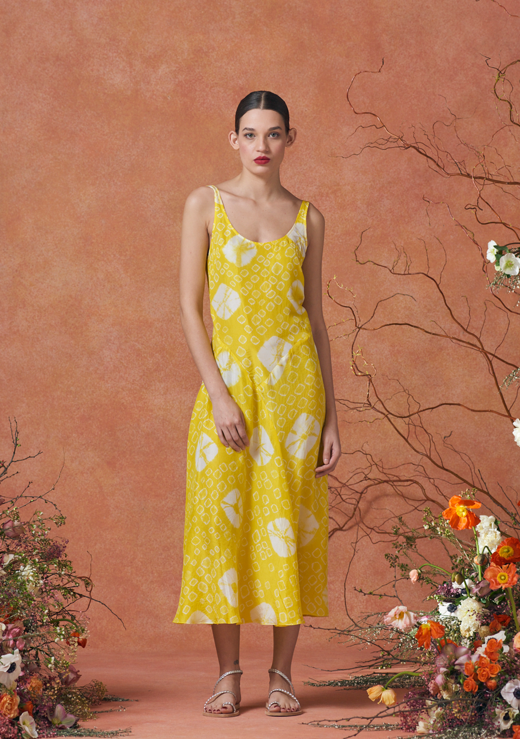 Sara Dress Shibori Yellow