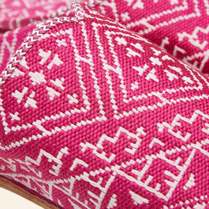 Embroidered Babouches Fuchsia