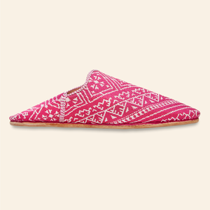 Embroidered Babouches Fuchsia