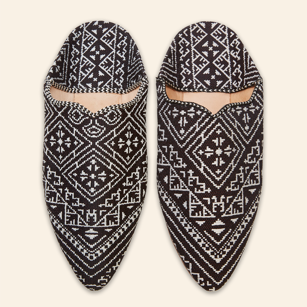 Embroidered Babouches Black