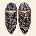 Embroidered Babouches Black