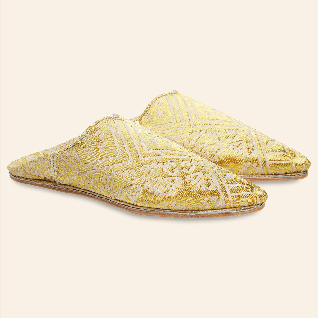 Embroidered Babouches Gold