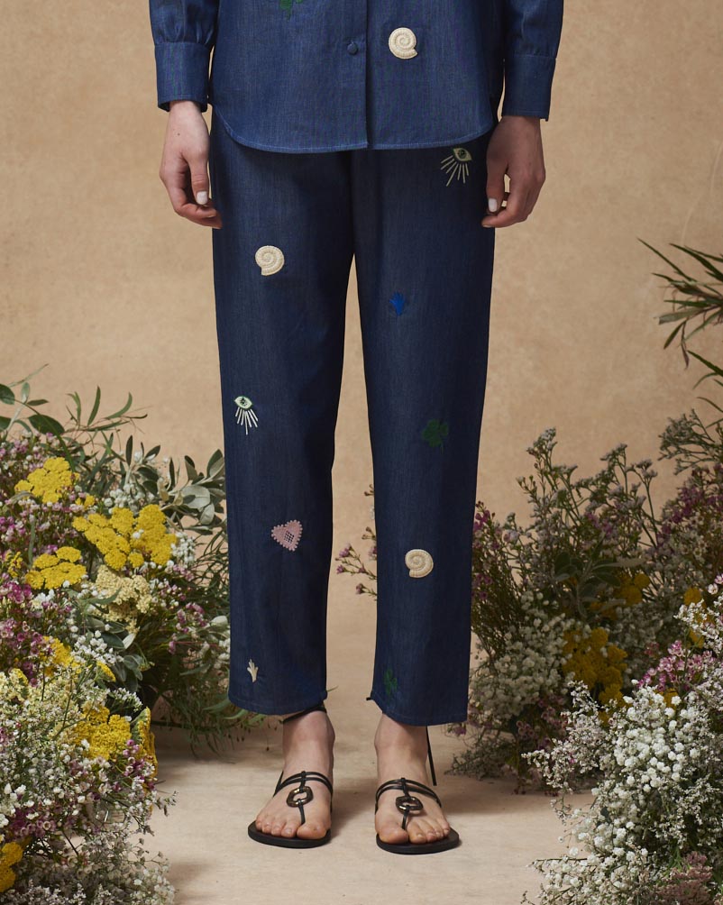 Fern Pants with Lucky Embroidery