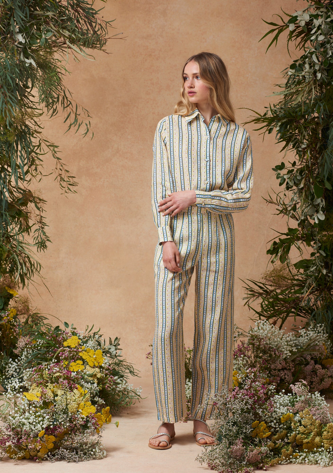 Leo Pants Swan Stripe Buttercup