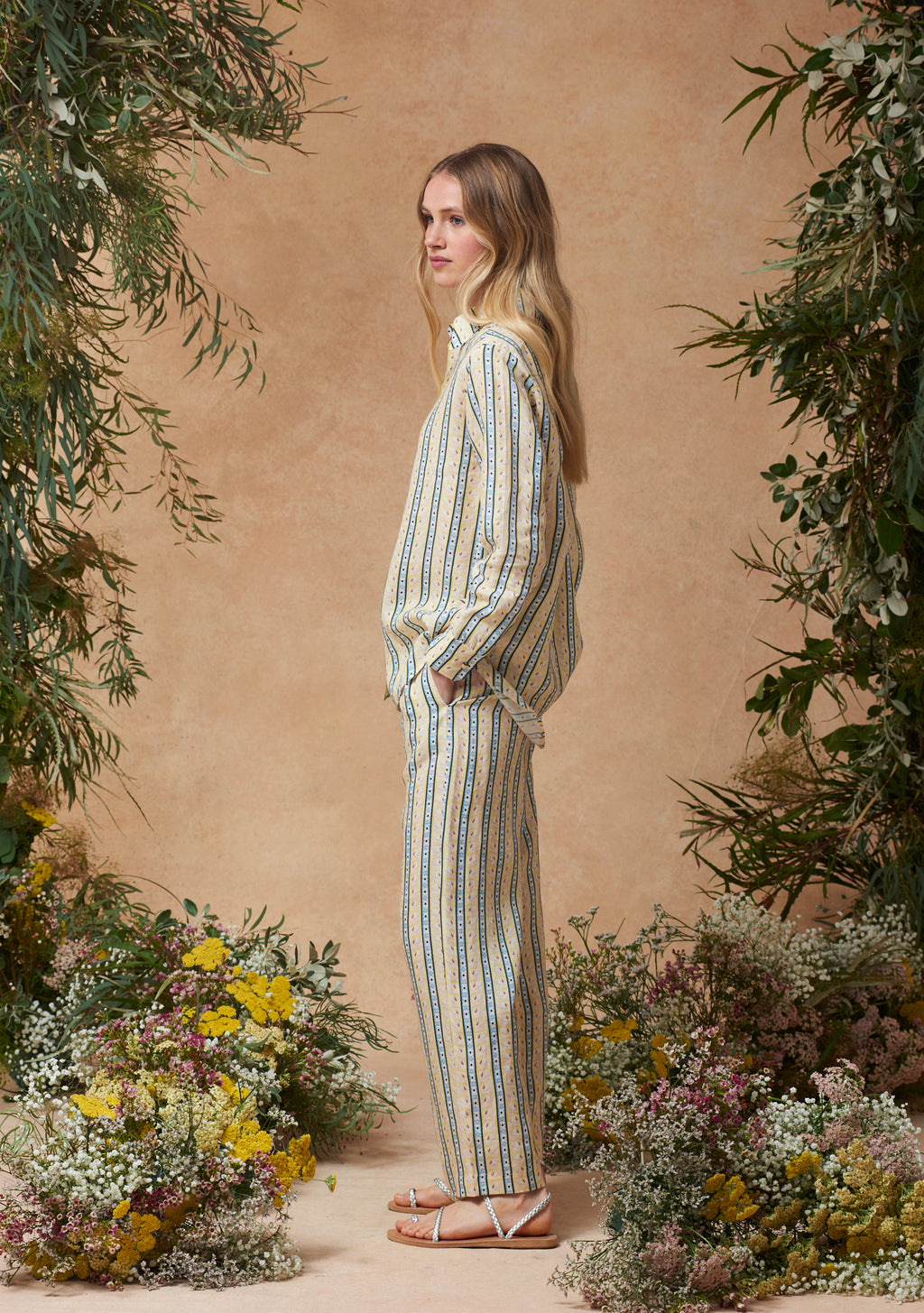 Leo Pants Swan Stripe Buttercup