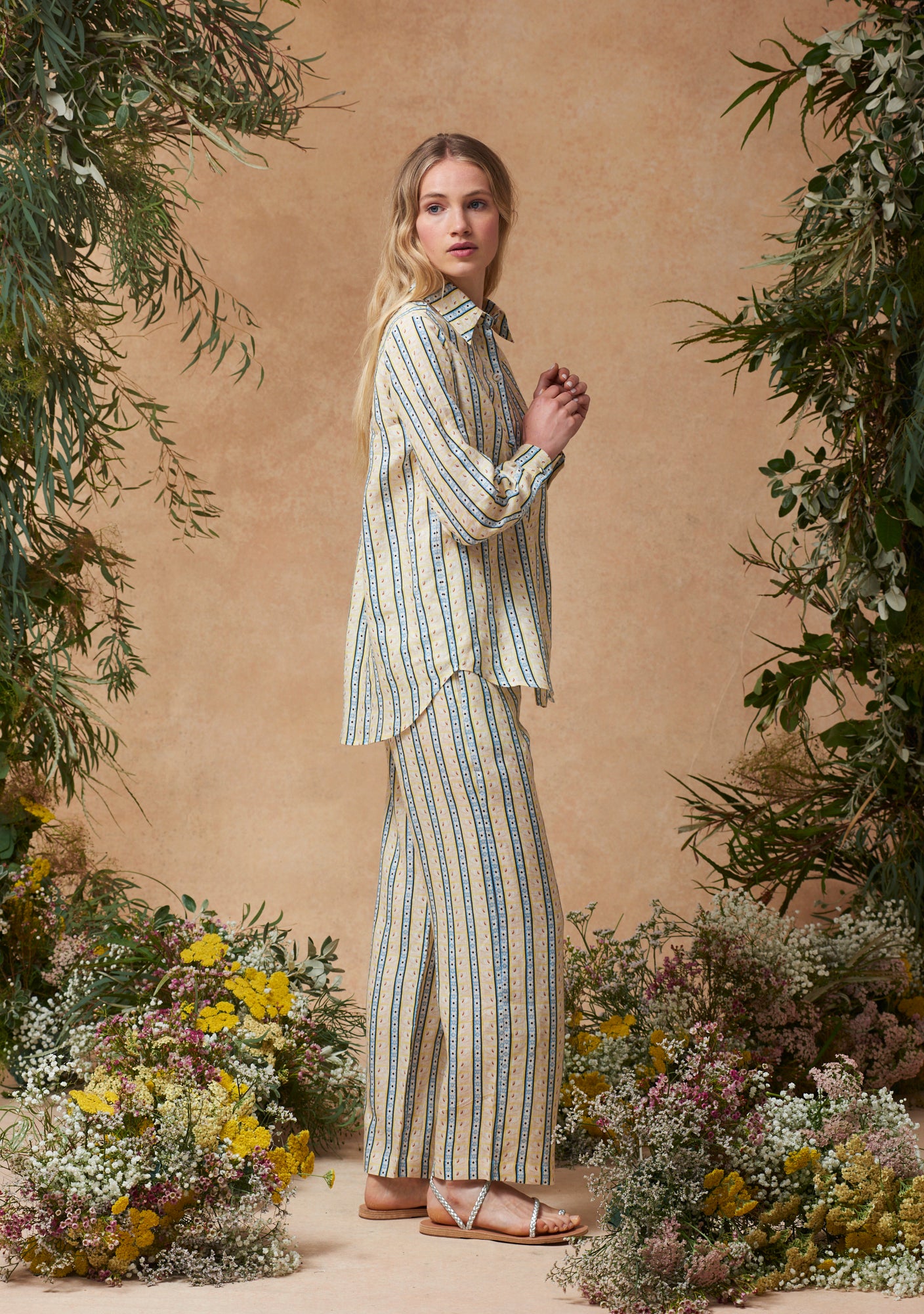 Fern Shirt Swan Stripe Buttercup
