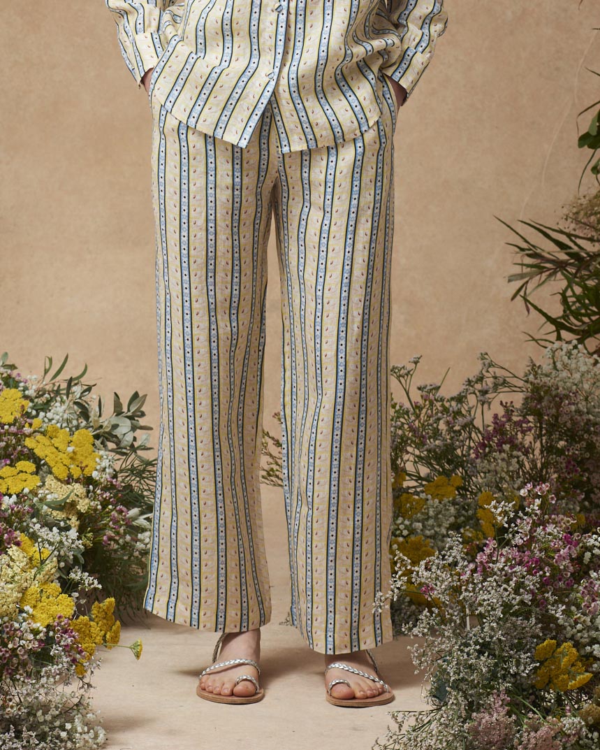 Leo Pants Swan Stripe Buttercup