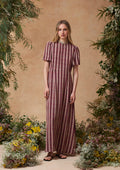 Lisa Dress Swan Stripe Fuchsia