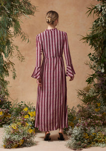 Madalena Dress Swan Stripe Fuchsia