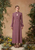 Madalena Dress Swan Stripe Fuchsia