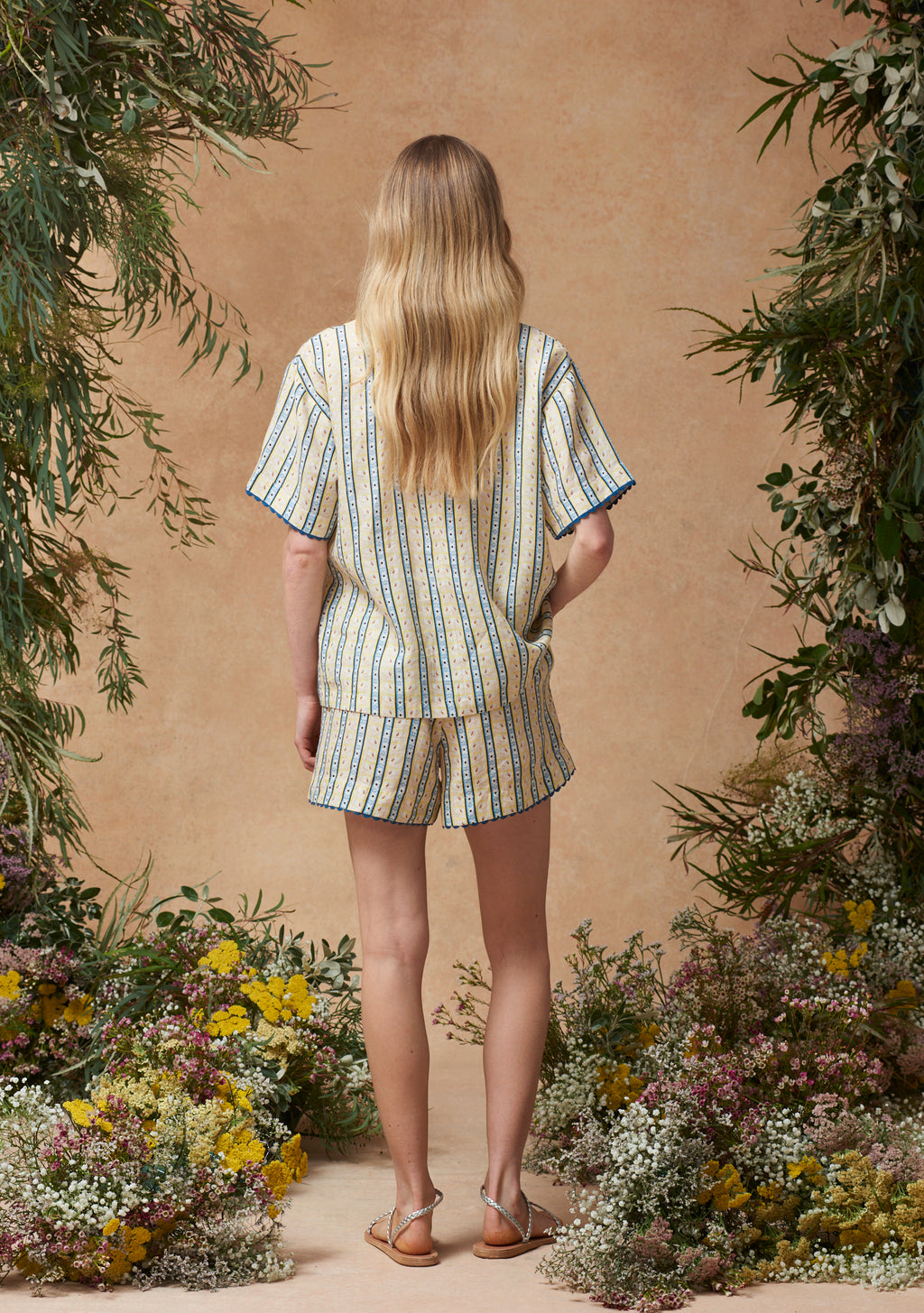 Rika Shorts Swan Stripe Buttercup