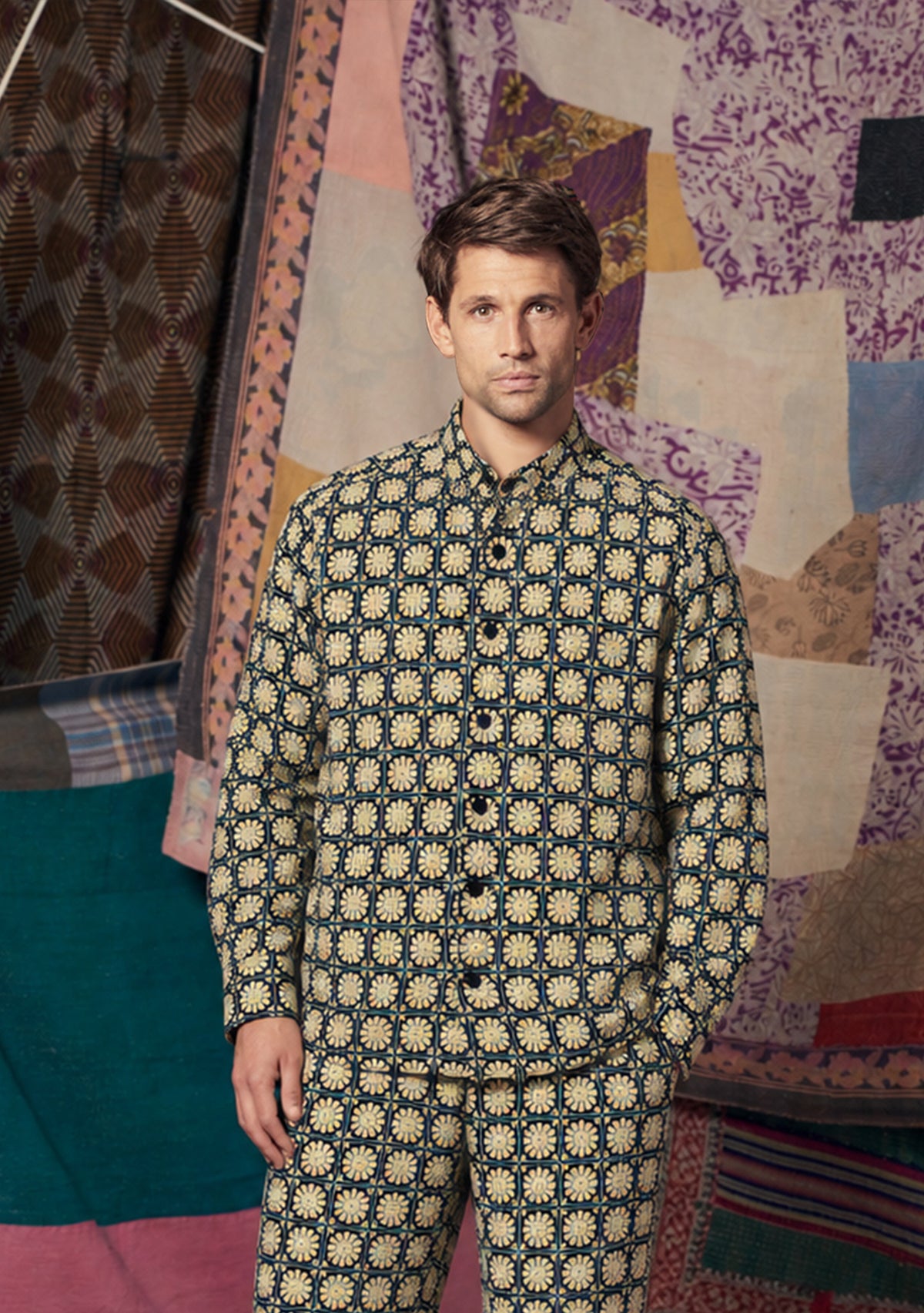 Mens Sasha Shirt Starflower Tile