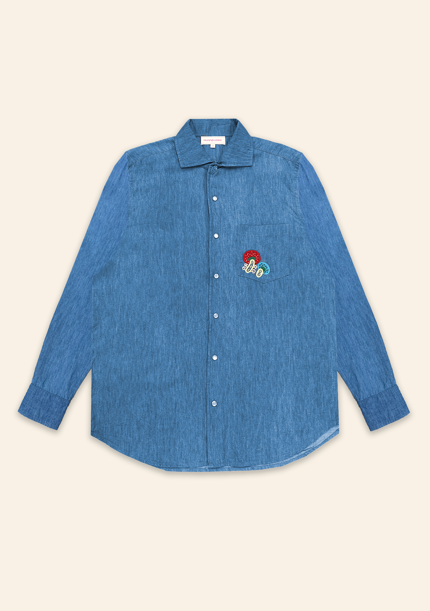 Mens Frankie Shirt with Mushroom Embroidery