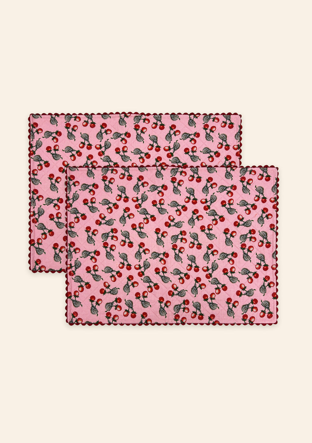 Berry Snail Candy Placemat | Set of Two