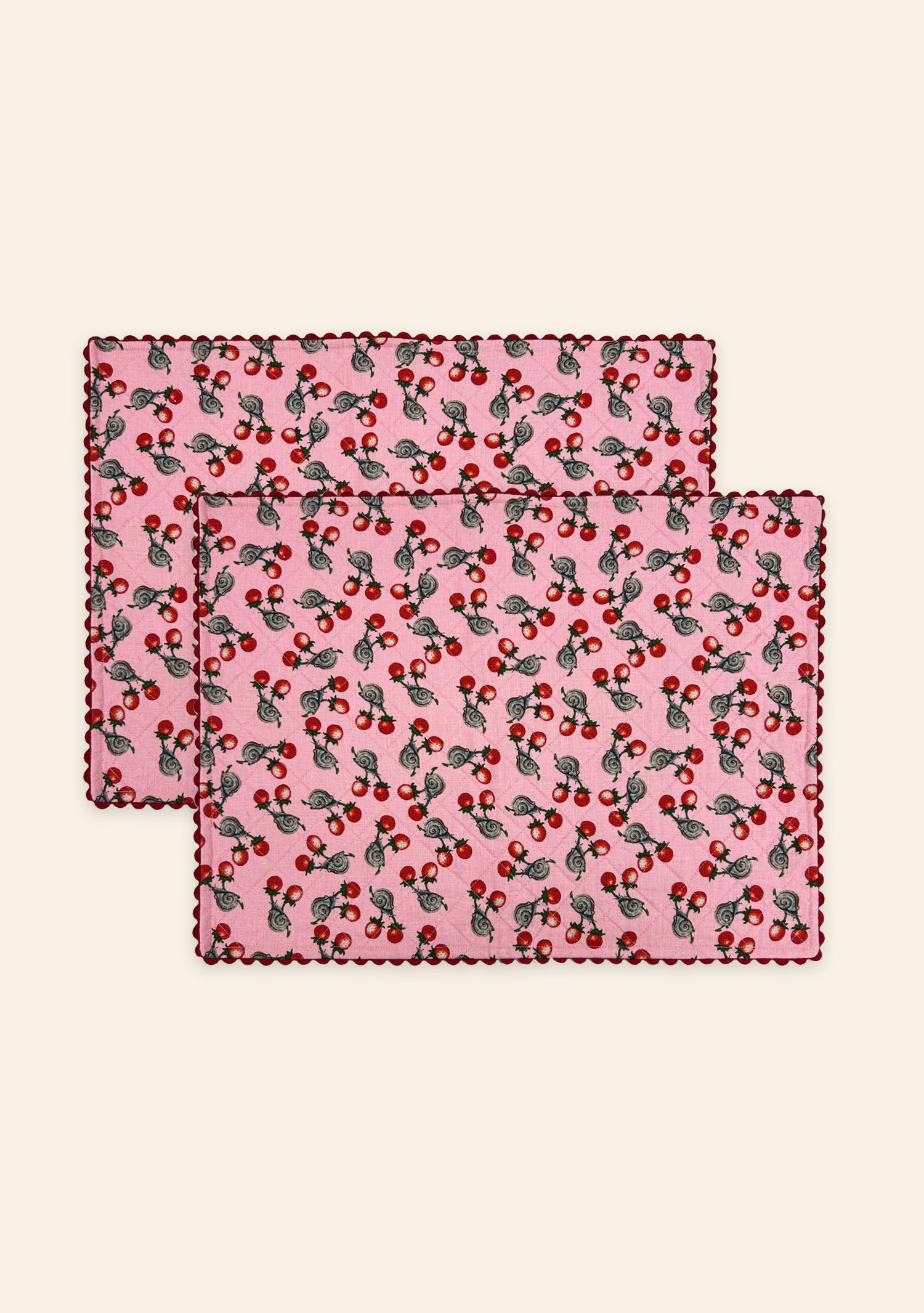 Berry Snail Candy Placemat | Set of Two