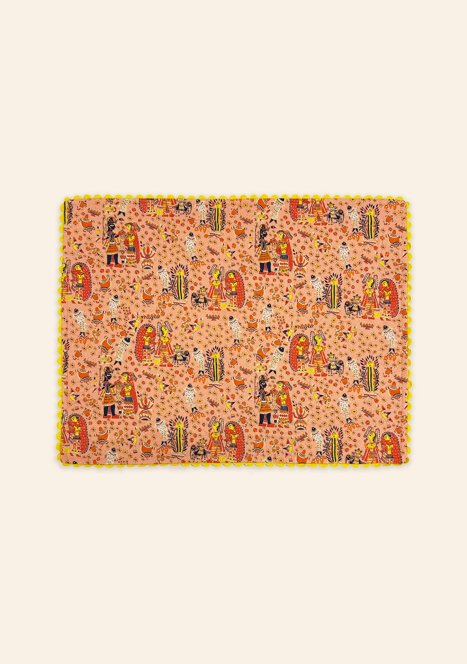 Bihar Blessings Peach Placemat | Set of Two