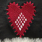 Mimi Gilet Black Leather with Heart Embroidery