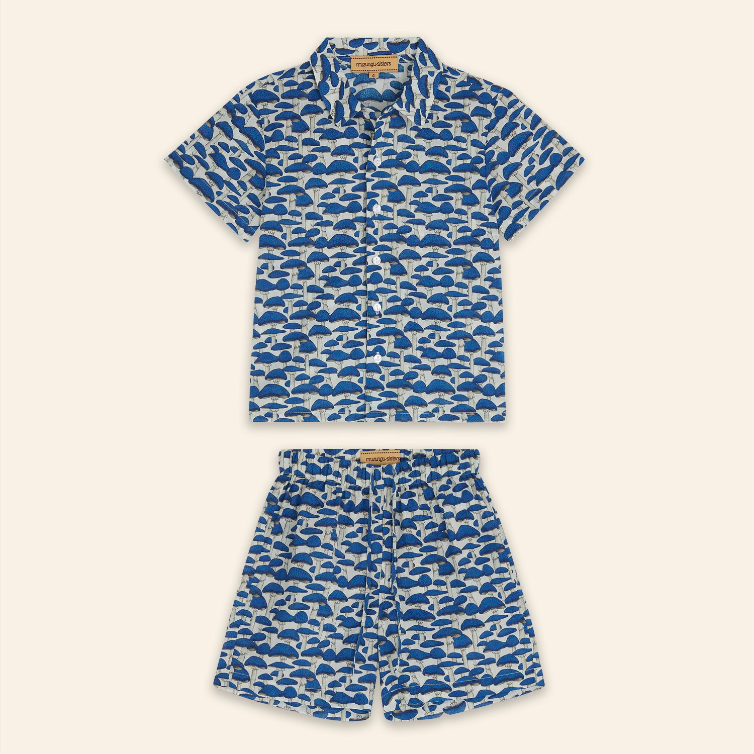Kids Aryo Shirt and Otto Shorts Blue Mushroom