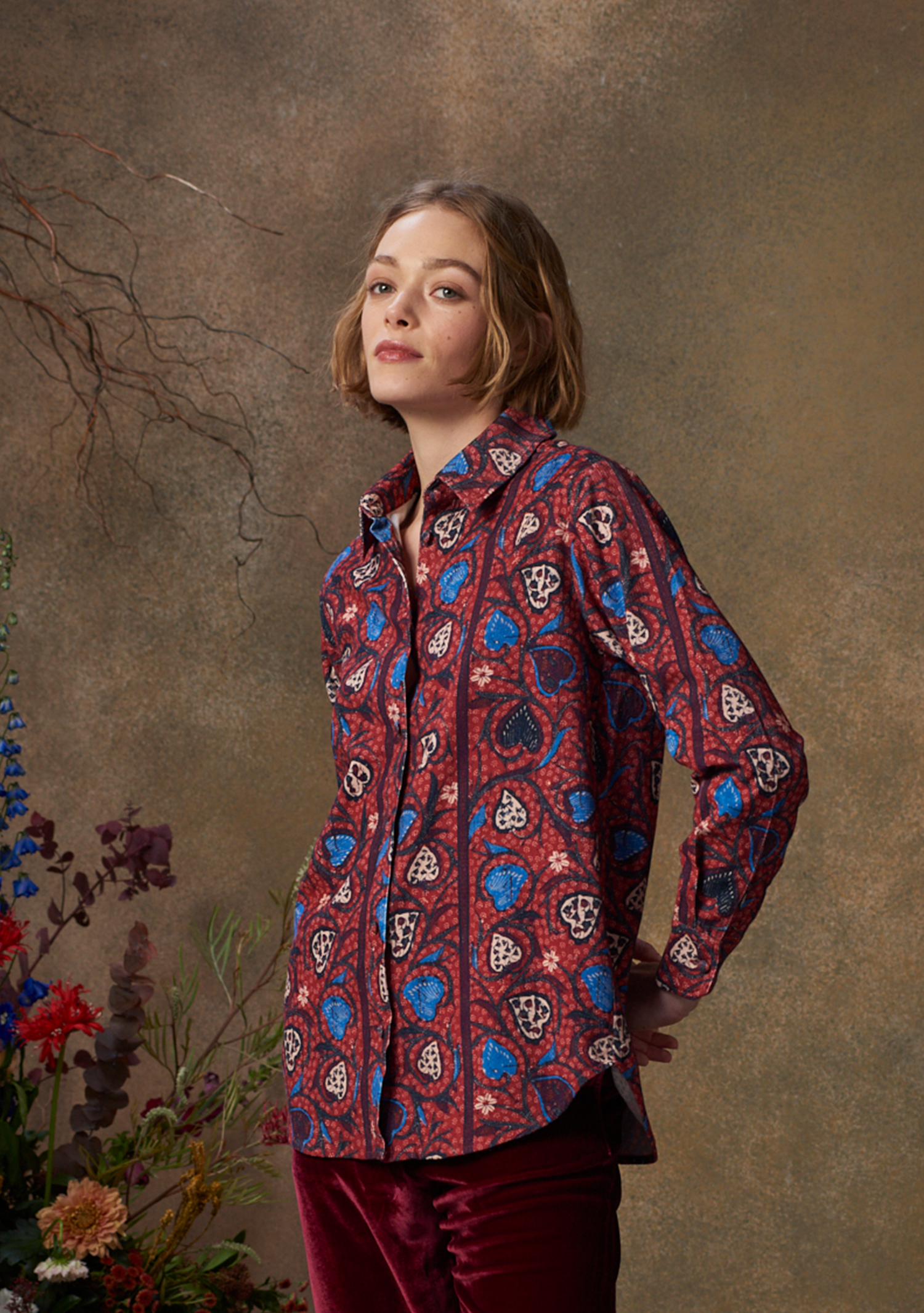 Fern Shirt Corduroy Batik Heart