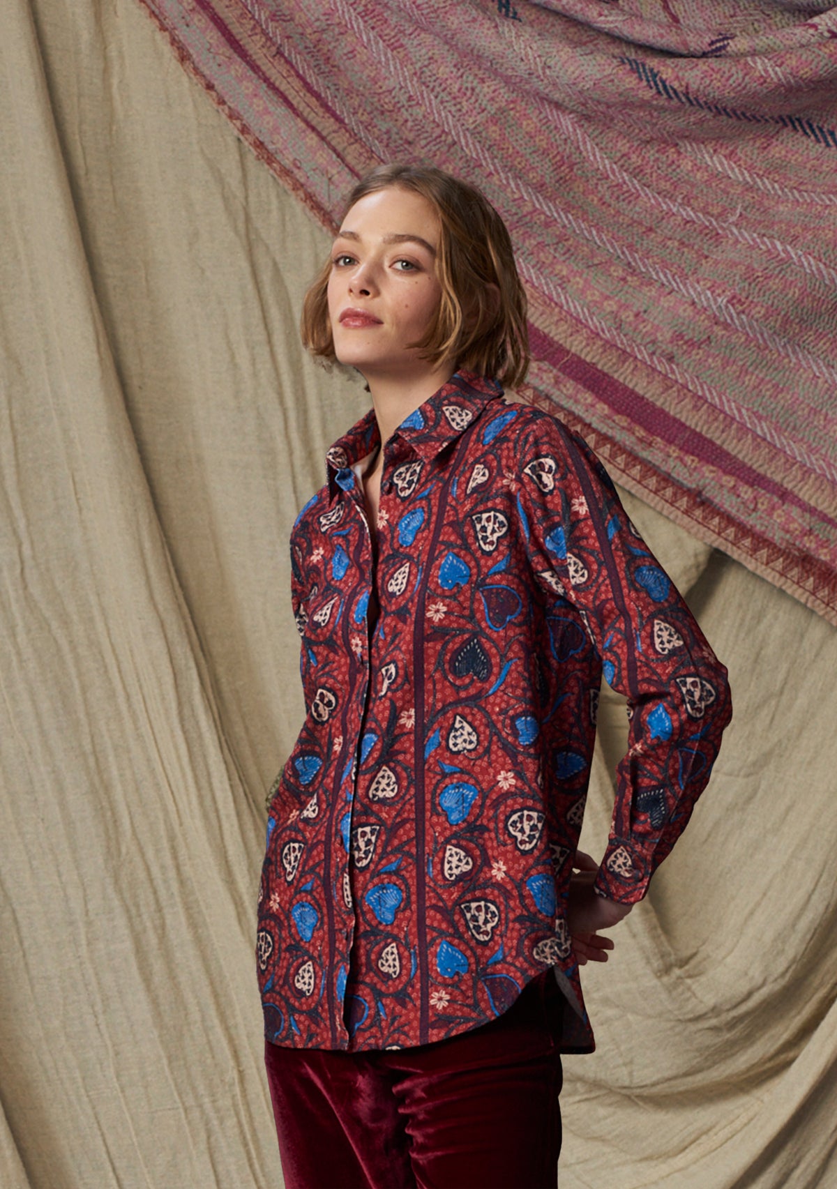 Fern Shirt Corduroy Batik Heart