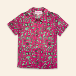 Kids Aryo Shirt Hieroglyph Fuchsia