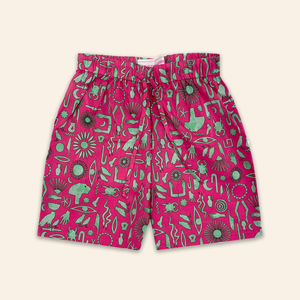 Kids Otto Shorts Hieroglyph Fuchsia
