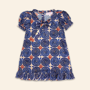 Kids Bella Dress Snake Cobalt