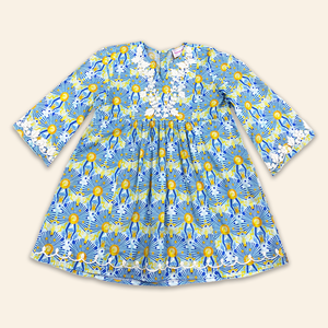 Kids Mia Dress Sunburst Blue