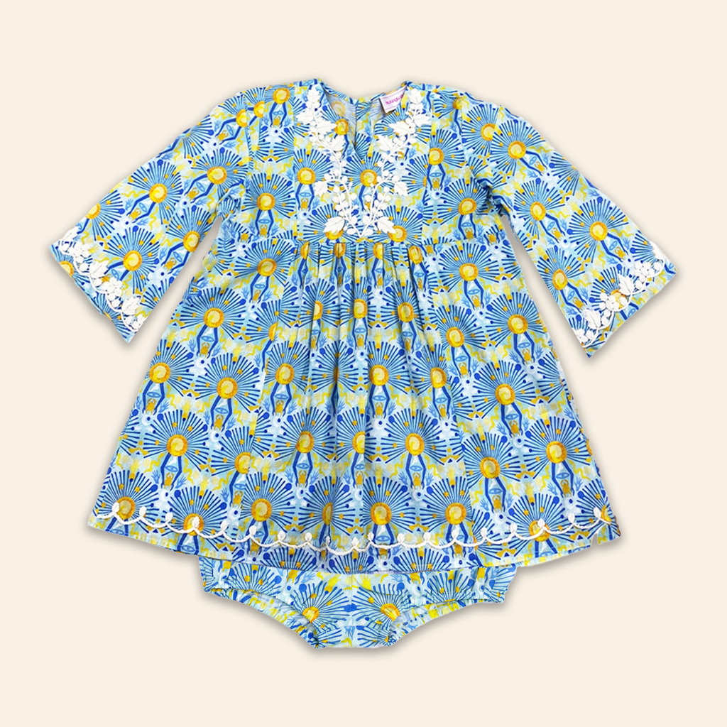 Kids Mia Dress Sunburst Blue