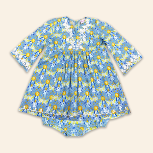 Kids Mia Dress Sunburst Blue