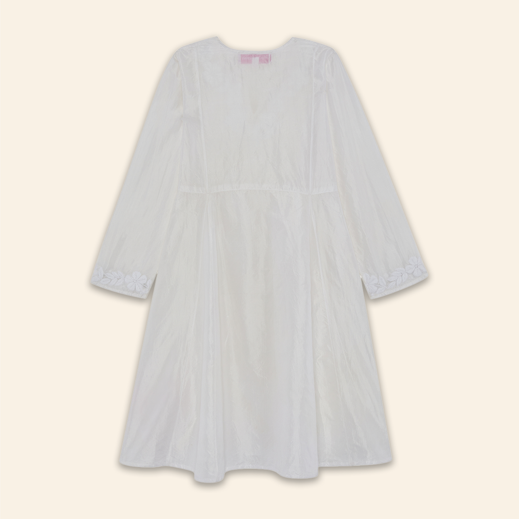 Kids Embroidered Dress White