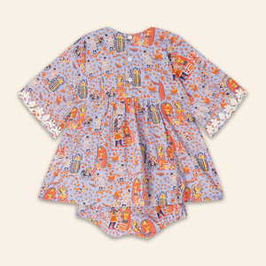 Kids Mia Dress Bihar Blessings Periwinkle