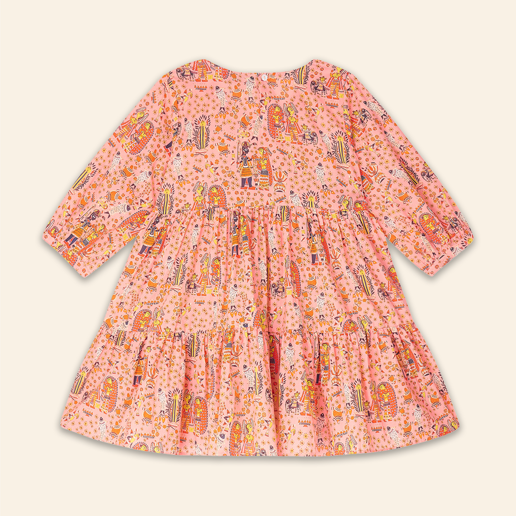 Kids Fran Dress Bihar Blessing Peach