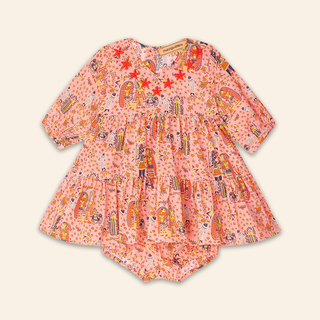 Kids Fran Dress Bihar Blessing Peach