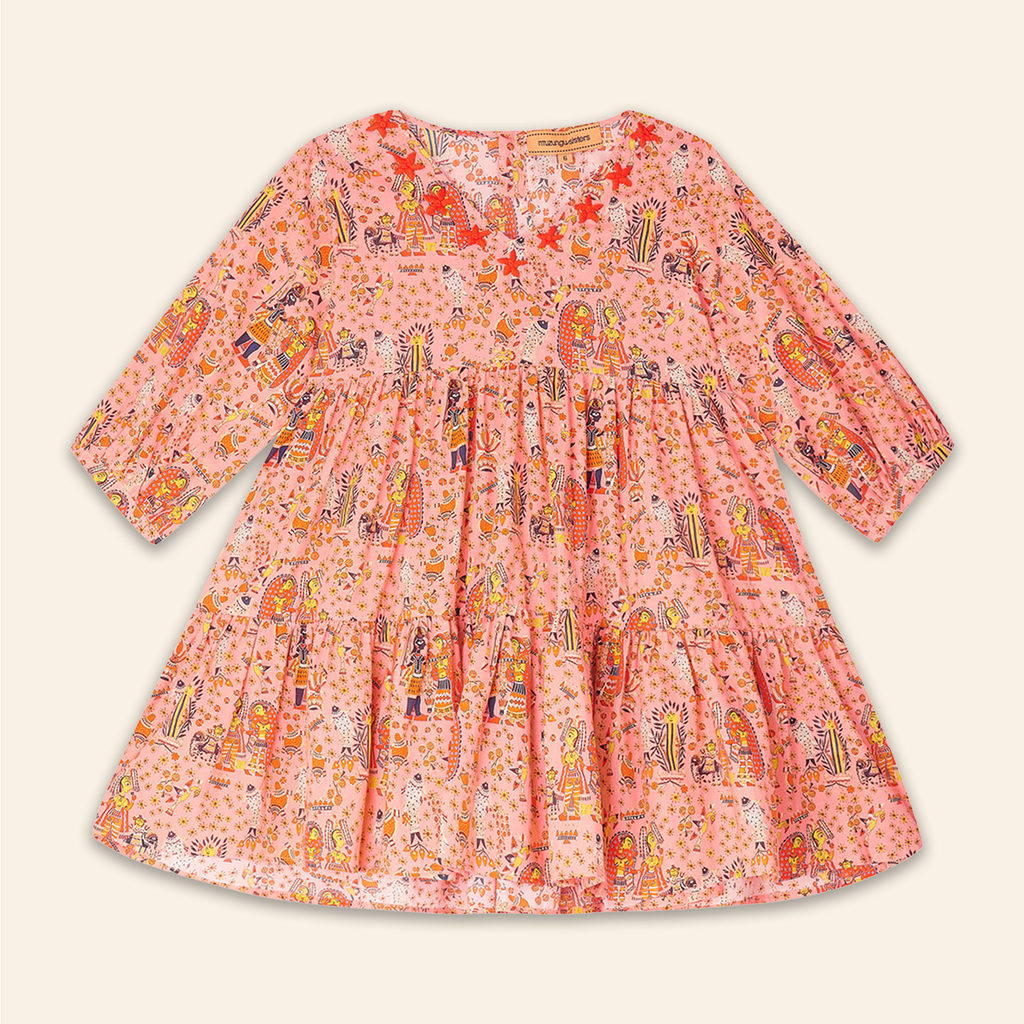 Kids Fran Dress Bihar Blessing Peach