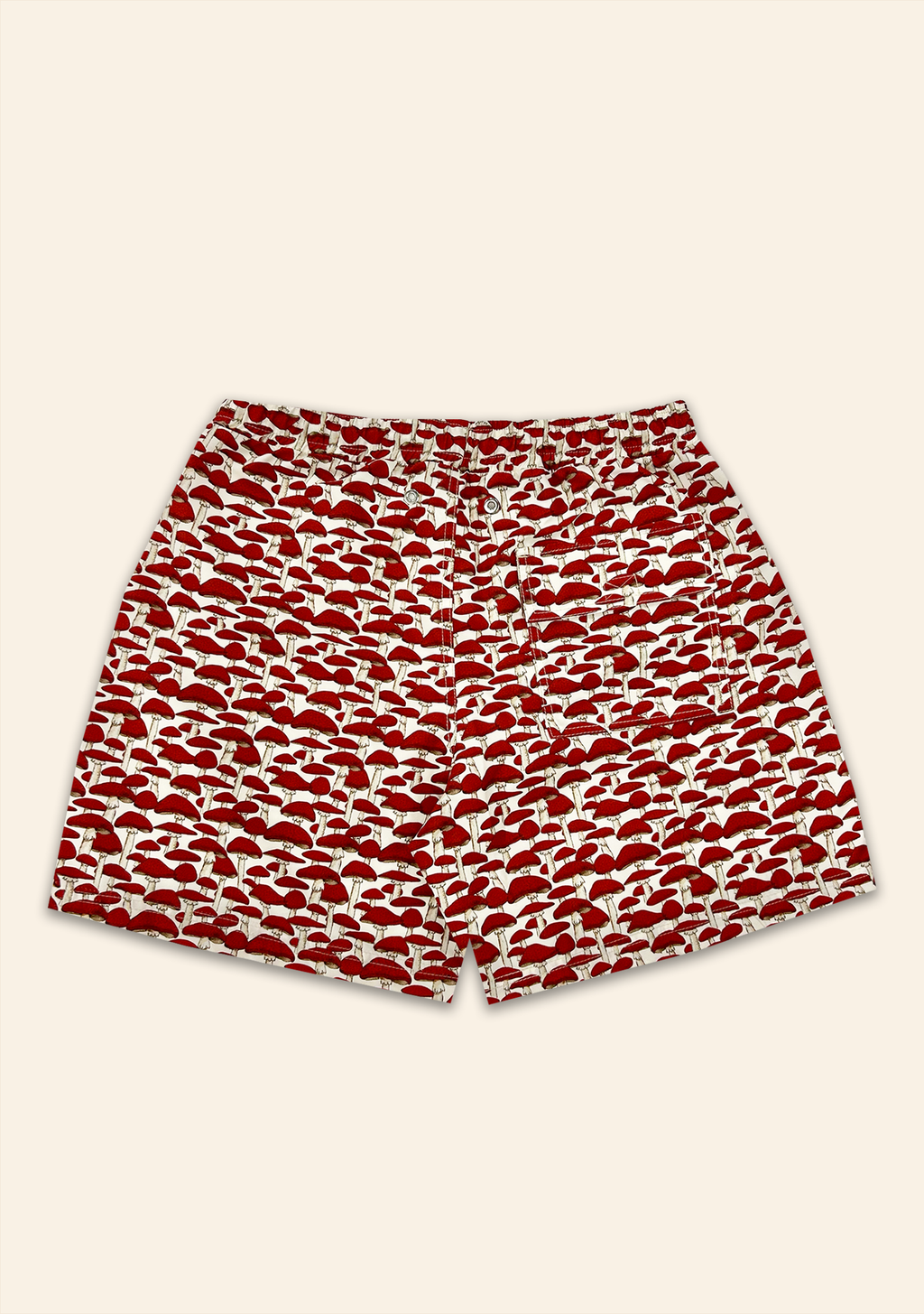 Mens Swim Shorts Red Mushroom