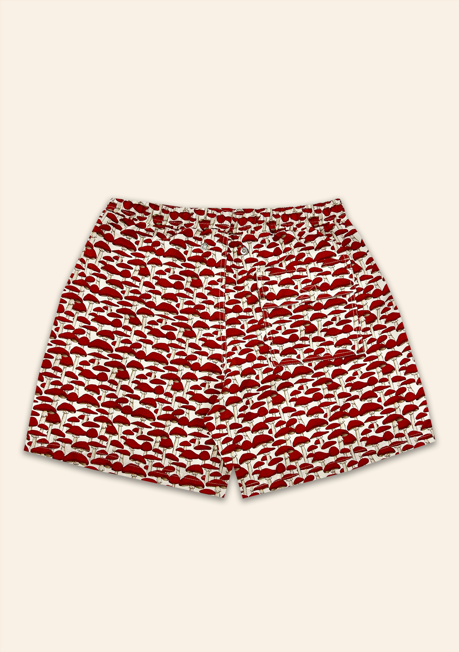 Mens Swim Shorts Red Mushroom