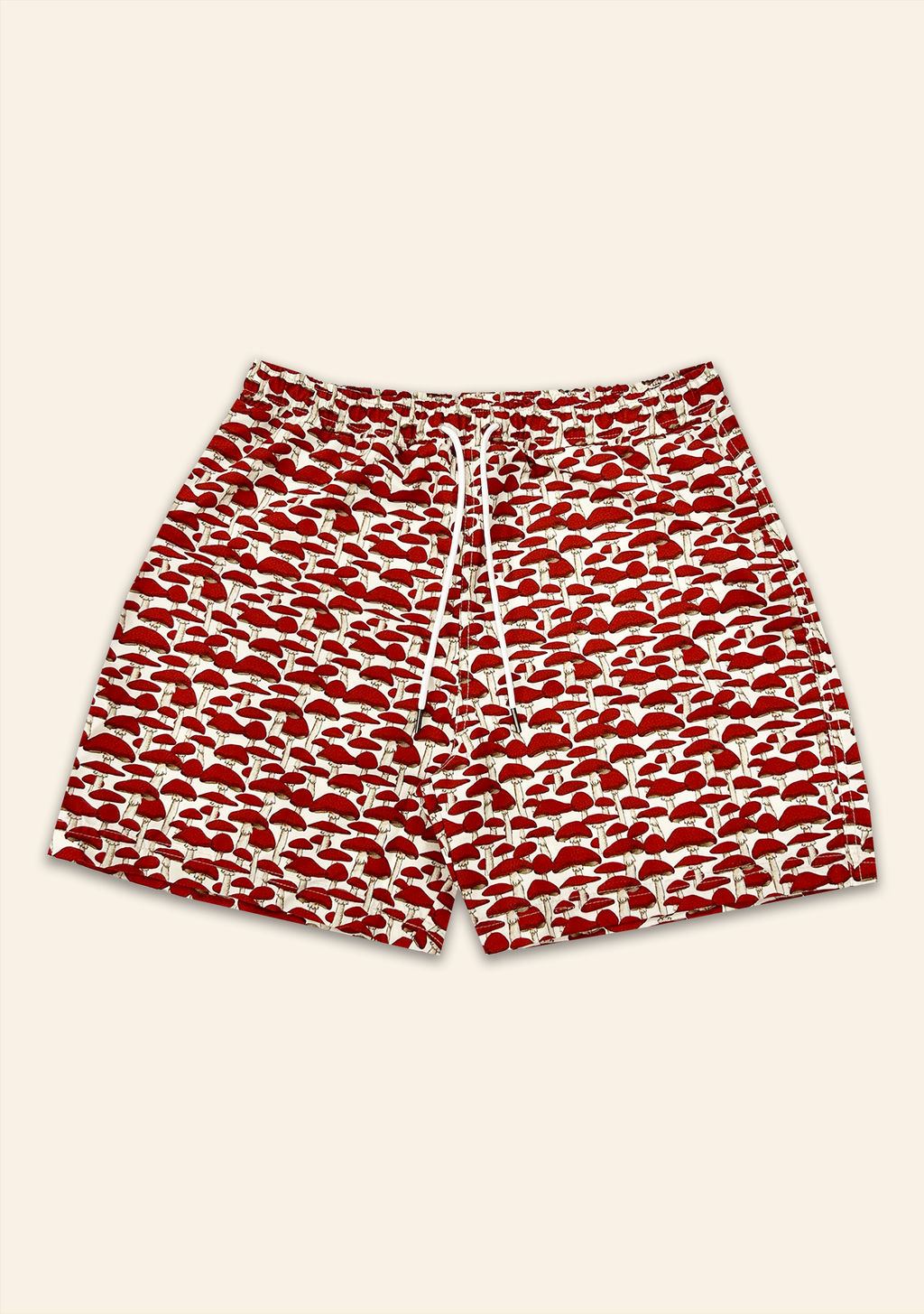 Mens Swim Shorts Red Mushroom