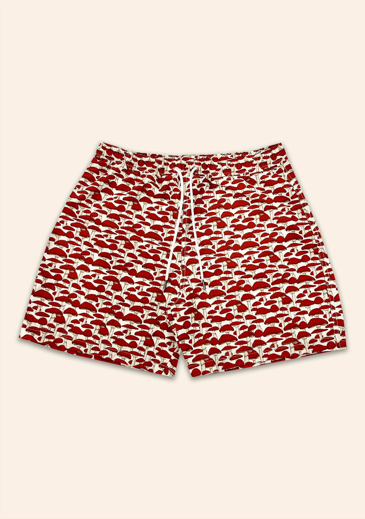 Mens Swim Shorts Red Mushroom