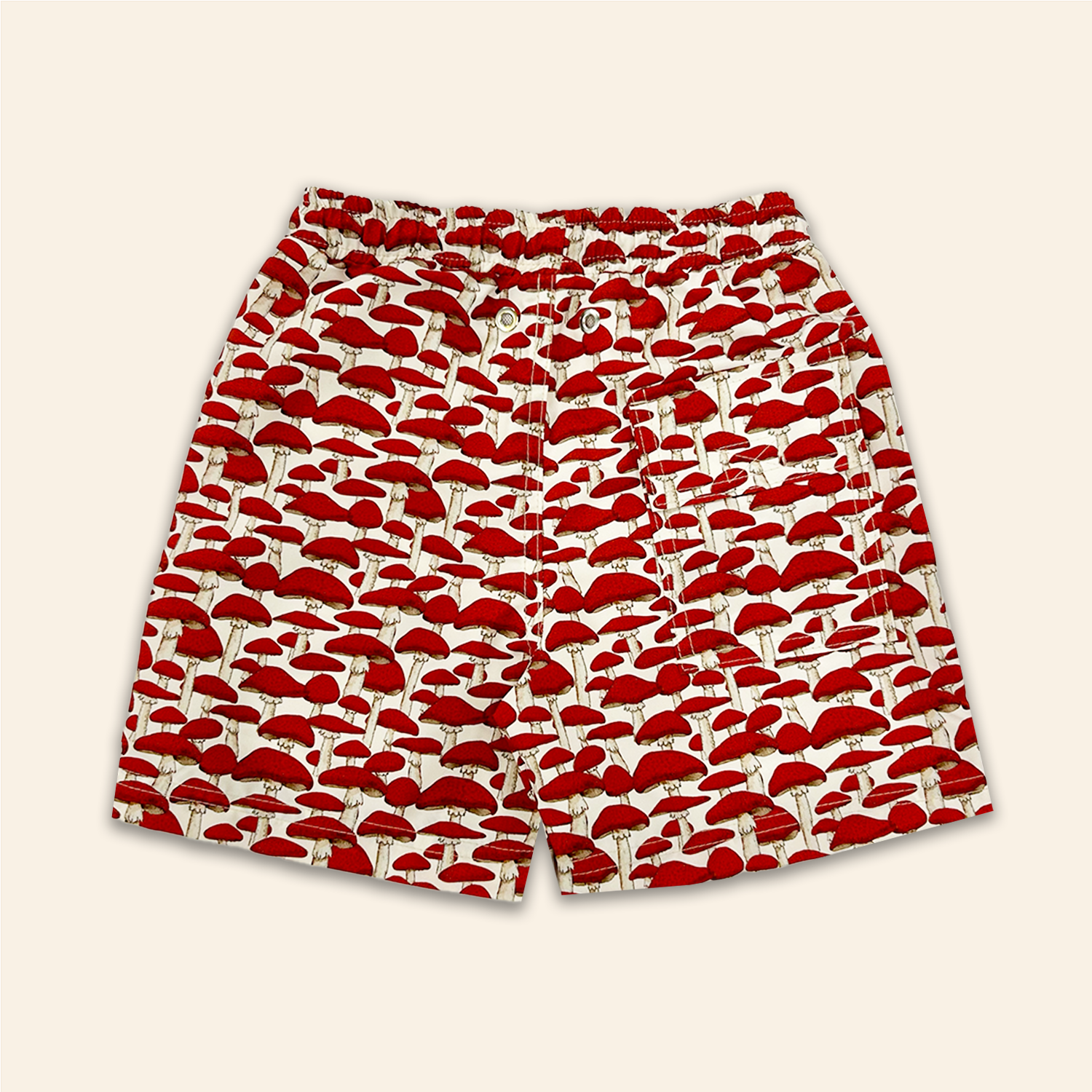 Kids Swim Shorts Red Mushroom