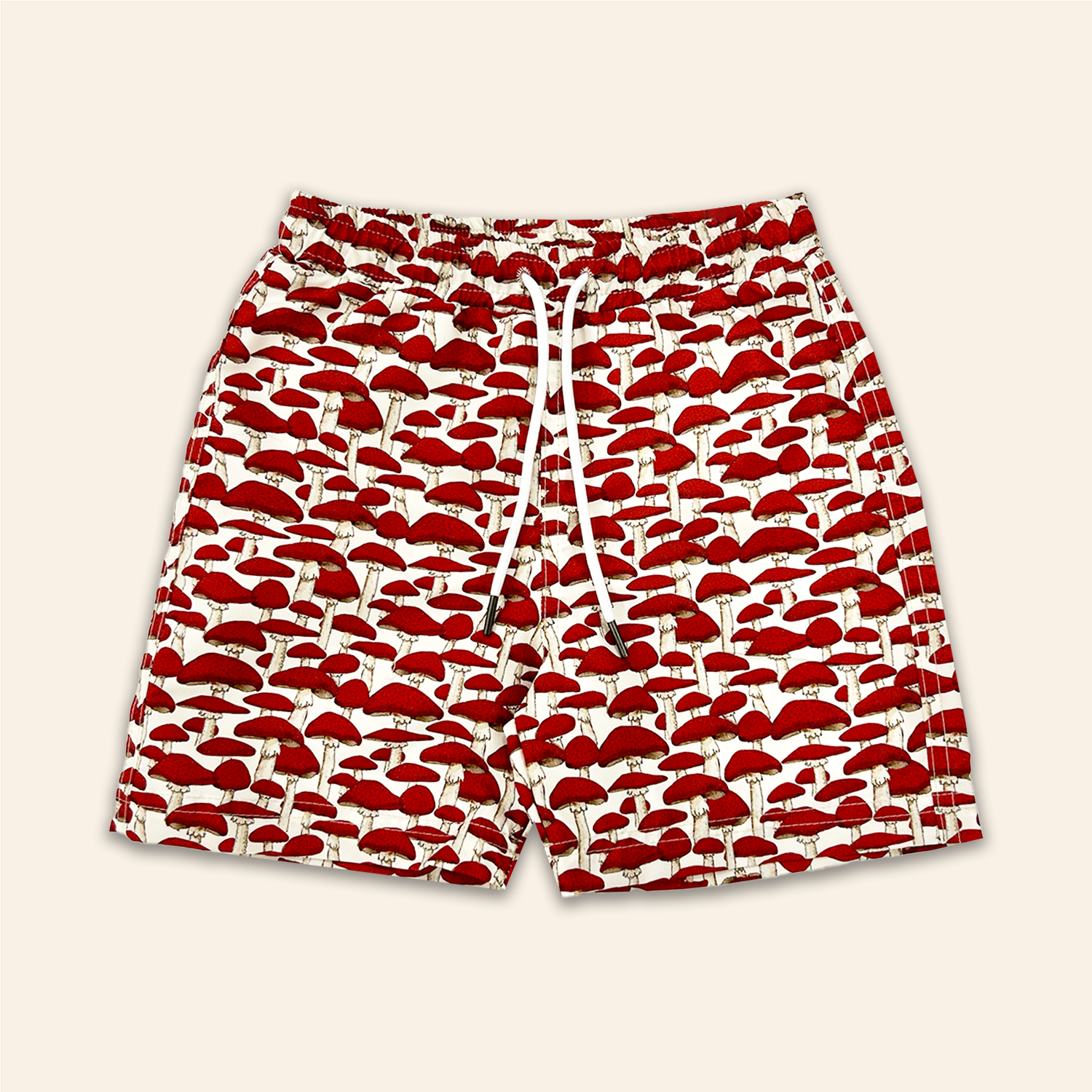 Kids Swim Shorts Red Mushroom