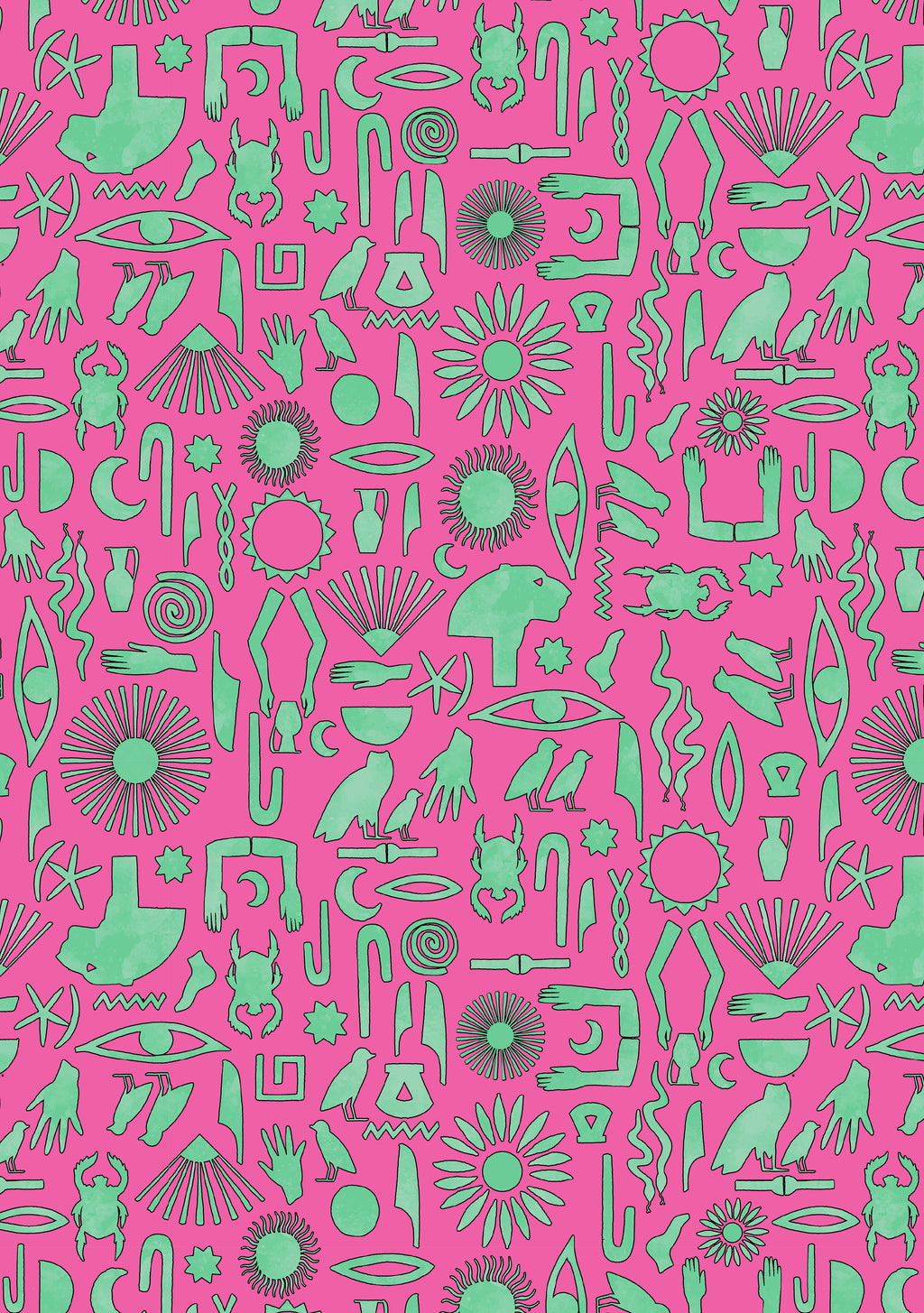 Kids Aryo Shirt and Otto Shorts Hieroglyph Fuchsia