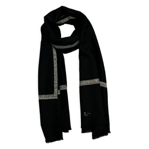 Embroidered Shawl Black