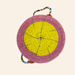 Harare Beaded Bag Purple with Yellow
