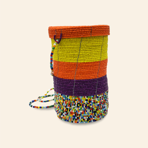 Harare Beaded Bag Purple with Yellow