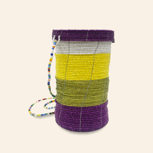 Harare Beaded Bag Purple with Yellow